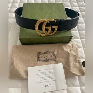 Authentic Gucci GG Wide Belt 85